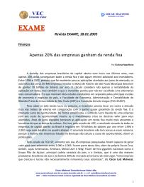 Apenas 20% das empresas ganham da renda fixa - Revista EXAME- 2ª Atualização da Tese - 18/05/2005